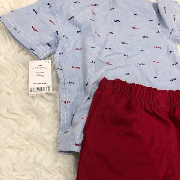 Carter’s Happy Little Guy Shirt Short Set NWT - Picture 3 of 6